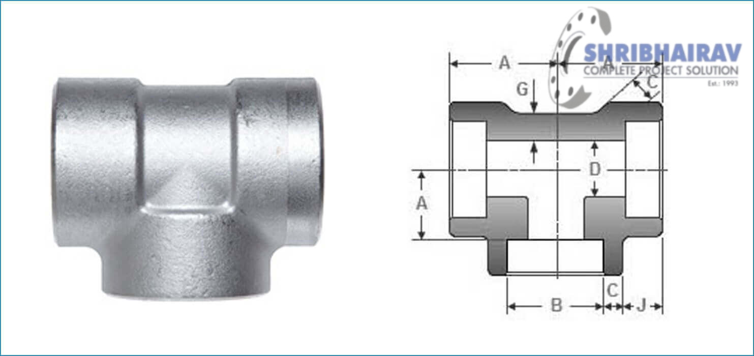 ASME-b16.11 Forged Socket Weld Unequal Tee