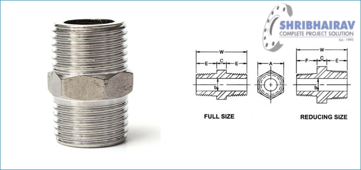ASME B16.11 Threaded / Screwed Hex Nipple